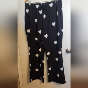 SHEIN Black and White Heart Pattern Pants